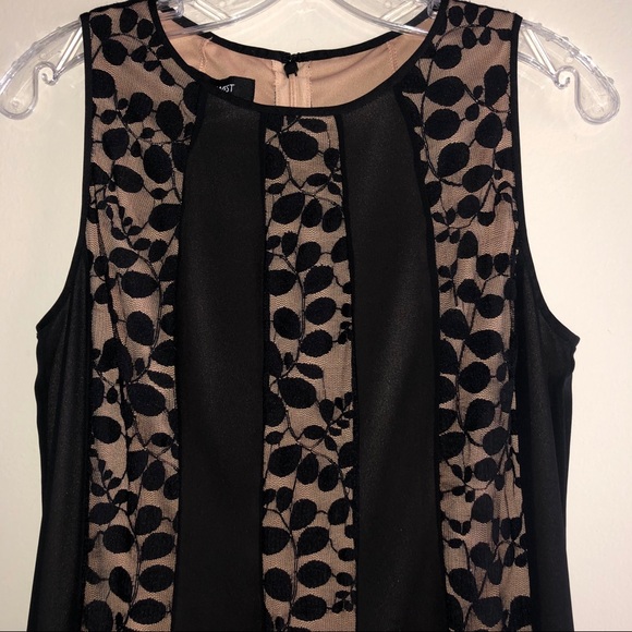 Nine West Fit and Flare Black & Nude Lace Dress - Picture 3 of 8
